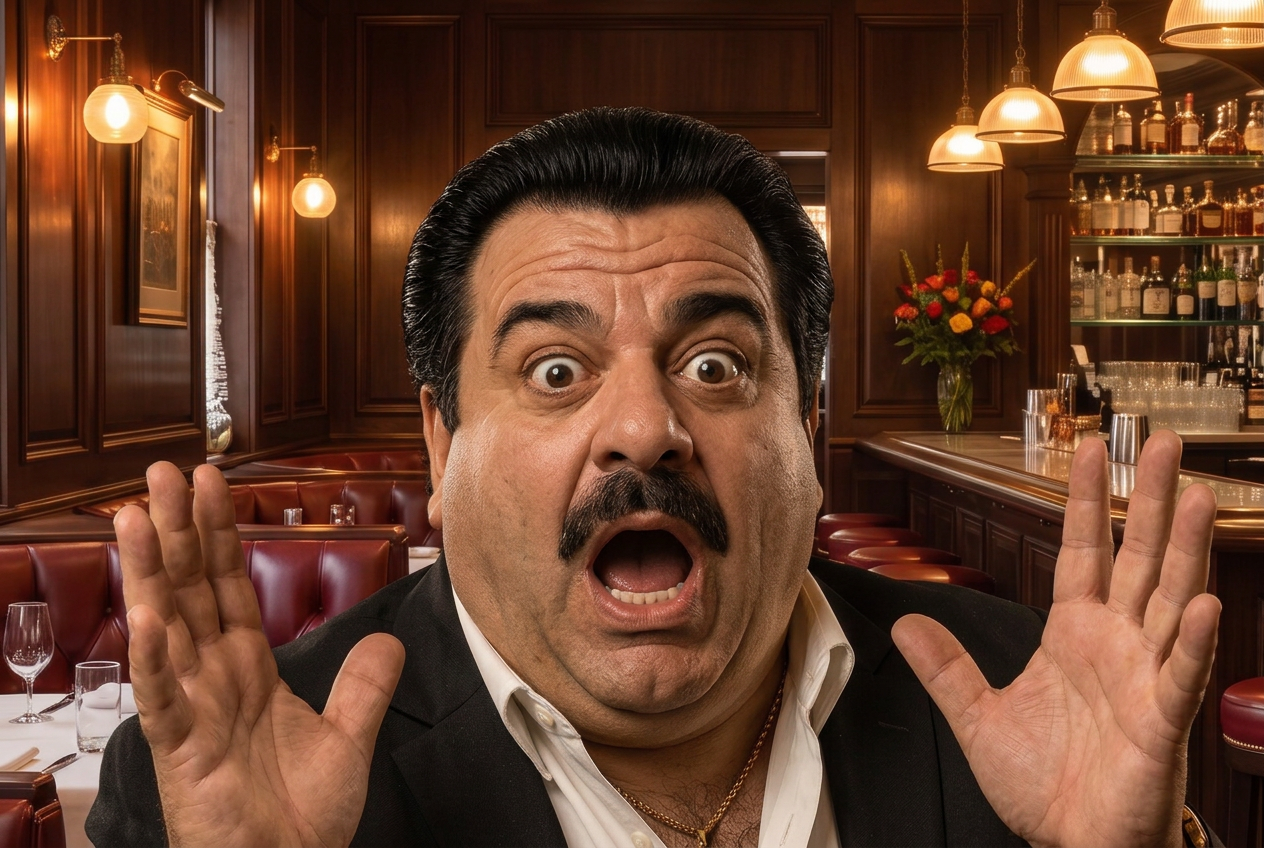 Paulie reacting in shock to a dish on a video review